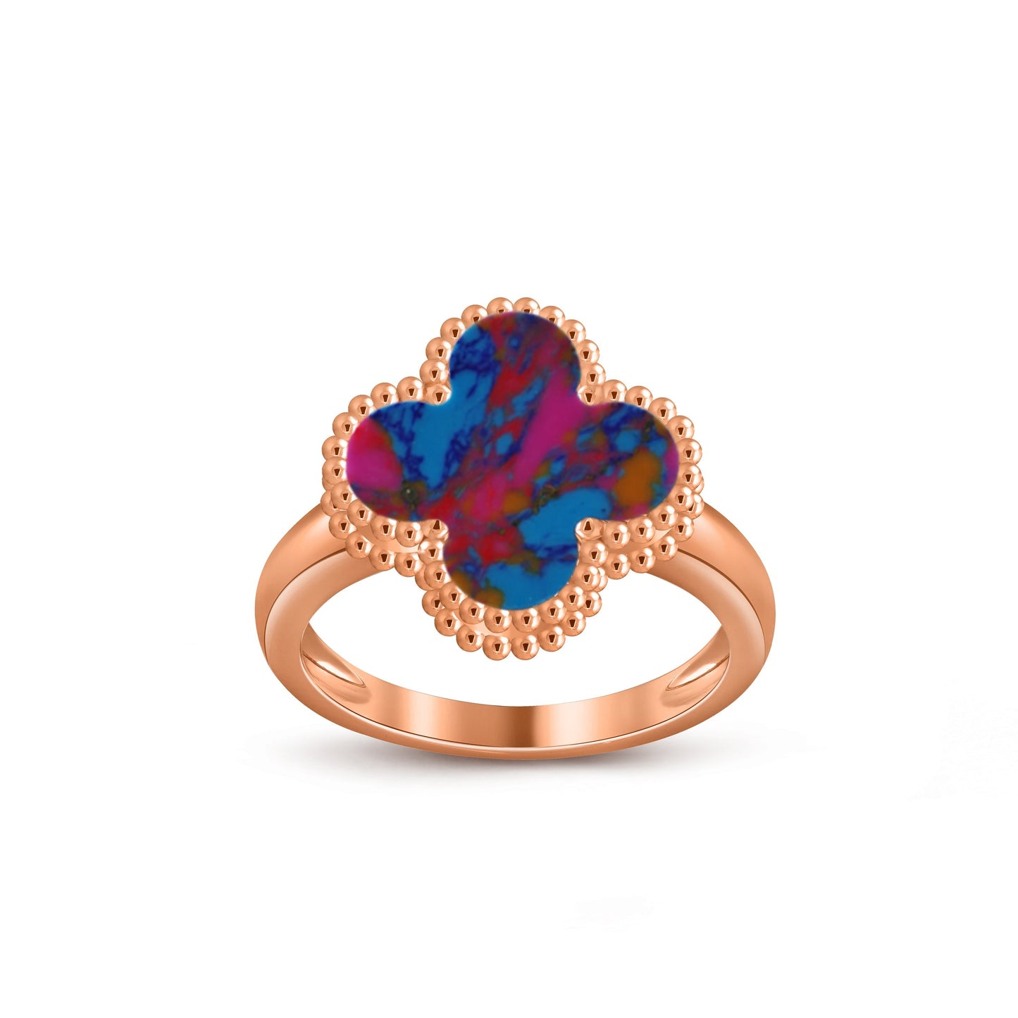 [Riva Jewelry]Glücks-Klee Vintage Roségoldring-Kollektion