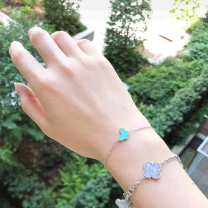 [Riva Jewelry ]BUTTERFLY TURQUOISE BUTTERFLY BRACELET SILVER