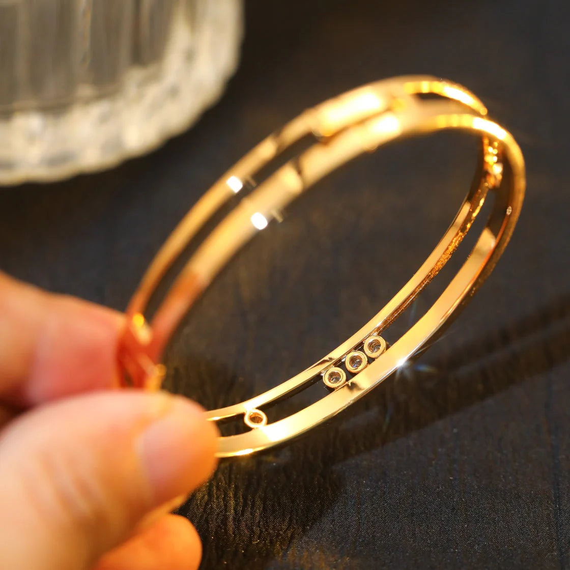 [Riva Jewelry]Move Romane Diamond Bangle Bracelet