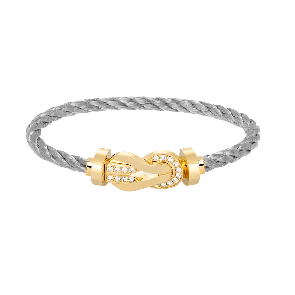 [Riva Jewelry]ラージ8の字バックル ハーフダイヤモンドブレスレット - ゴールド