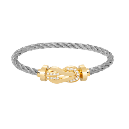 [Riva Jewelry]ラージ8の字バックル ハーフダイヤモンドブレスレット - ゴールド