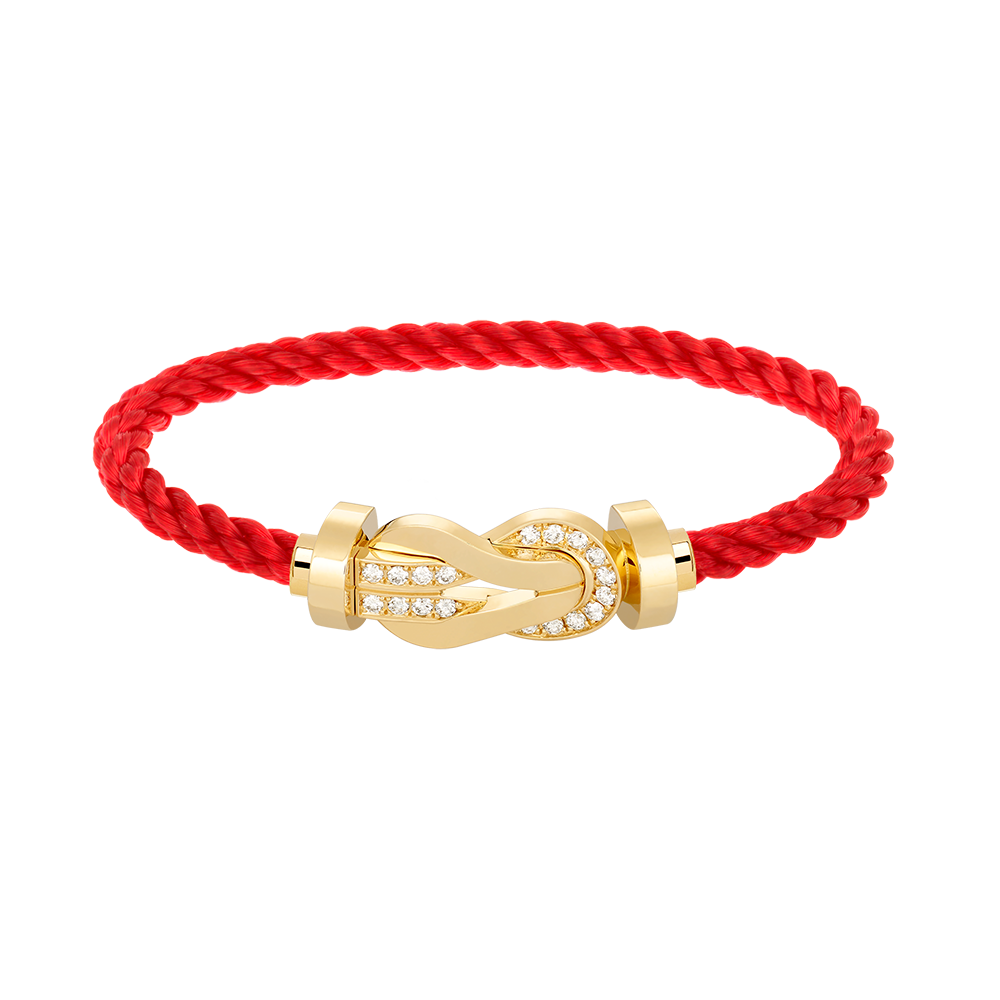 [Riva Jewelry]ラージ8の字バックル ハーフダイヤモンドブレスレット - ゴールド