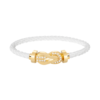 [Riva Jewelry]ラージ8の字バックル ハーフダイヤモンドブレスレット - ゴールド