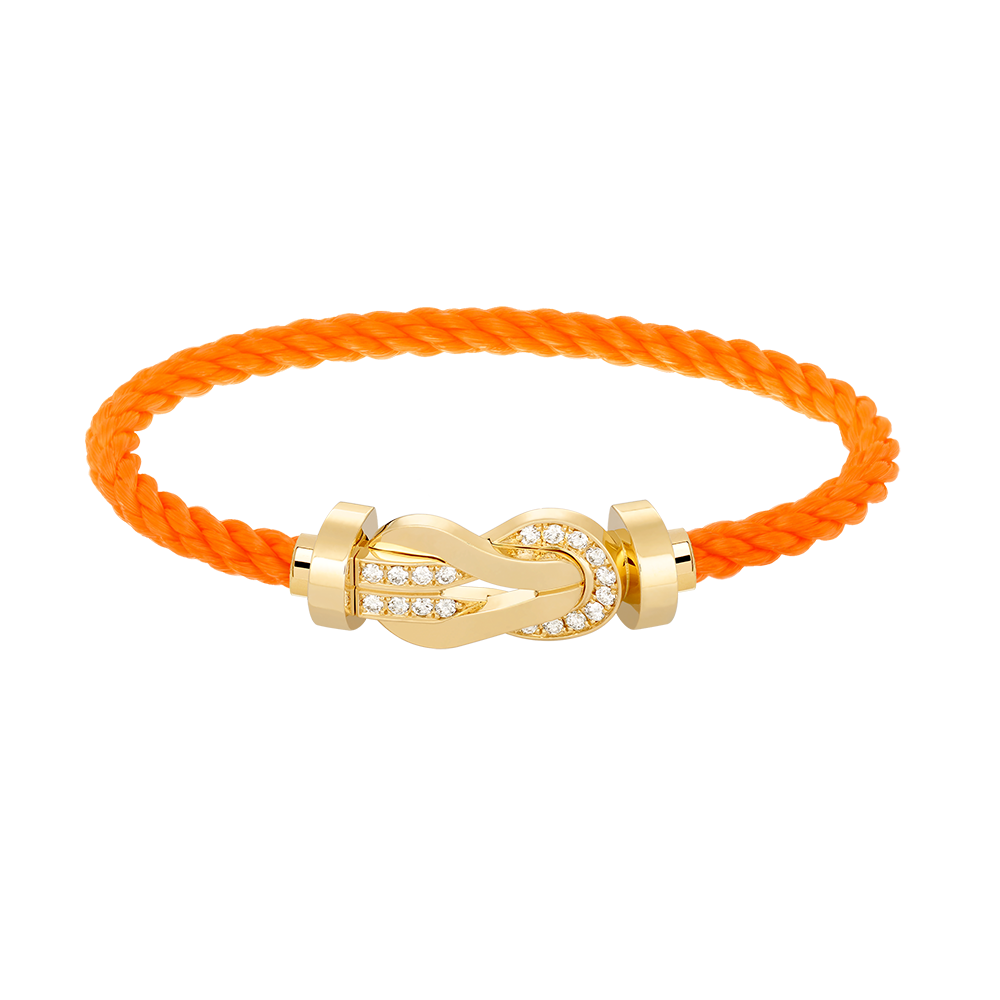 [Riva Jewelry]ラージ8の字バックル ハーフダイヤモンドブレスレット - ゴールド