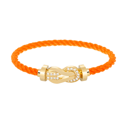[Riva Jewelry]ラージ8の字バックル ハーフダイヤモンドブレスレット - ゴールド