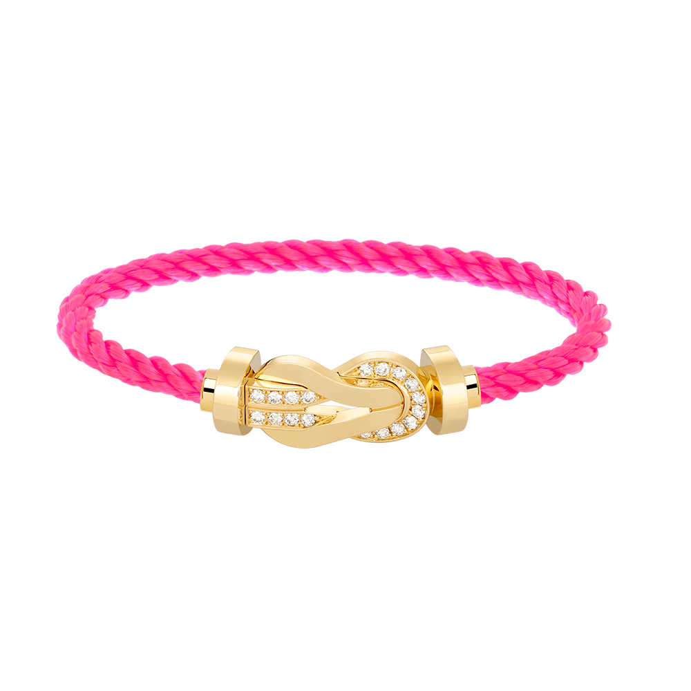 [Riva Jewelry]ラージ8の字バックル ハーフダイヤモンドブレスレット - ゴールド