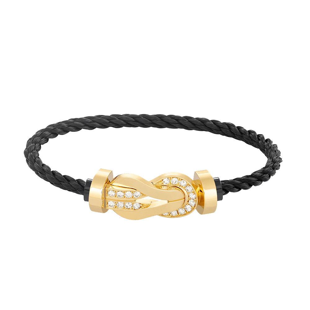 [Riva Jewelry]ラージ8の字バックル ハーフダイヤモンドブレスレット - ゴールド