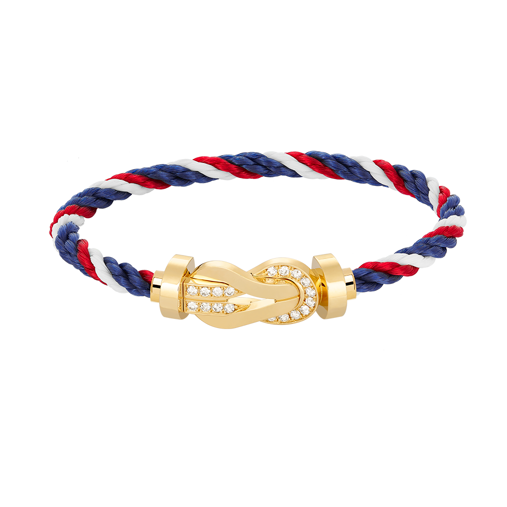 [Riva Jewelry]ラージ8の字バックル ハーフダイヤモンドブレスレット - ゴールド