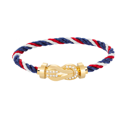 [Riva Jewelry]ラージ8の字バックル ハーフダイヤモンドブレスレット - ゴールド