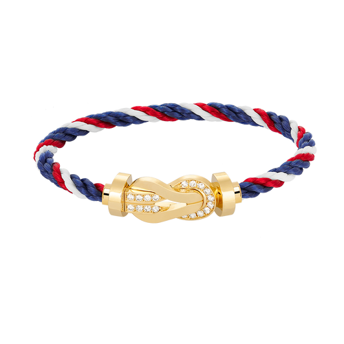 [Riva Jewelry]ラージ8の字バックル ハーフダイヤモンドブレスレット - ゴールド