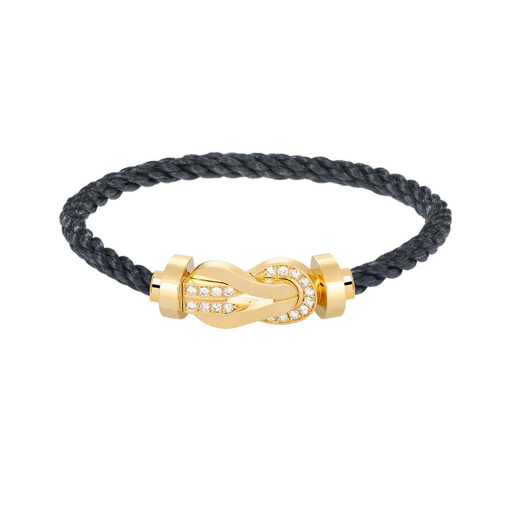 [Riva Jewelry]ラージ8の字バックル ハーフダイヤモンドブレスレット - ゴールド