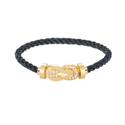 [Riva Jewelry]ラージ8の字バックル ハーフダイヤモンドブレスレット - ゴールド