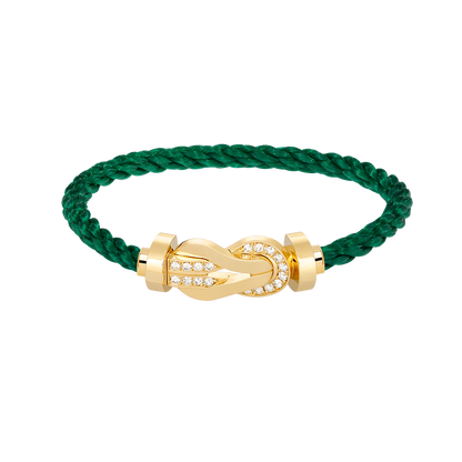 [Riva Jewelry]ラージ8の字バックル ハーフダイヤモンドブレスレット - ゴールド