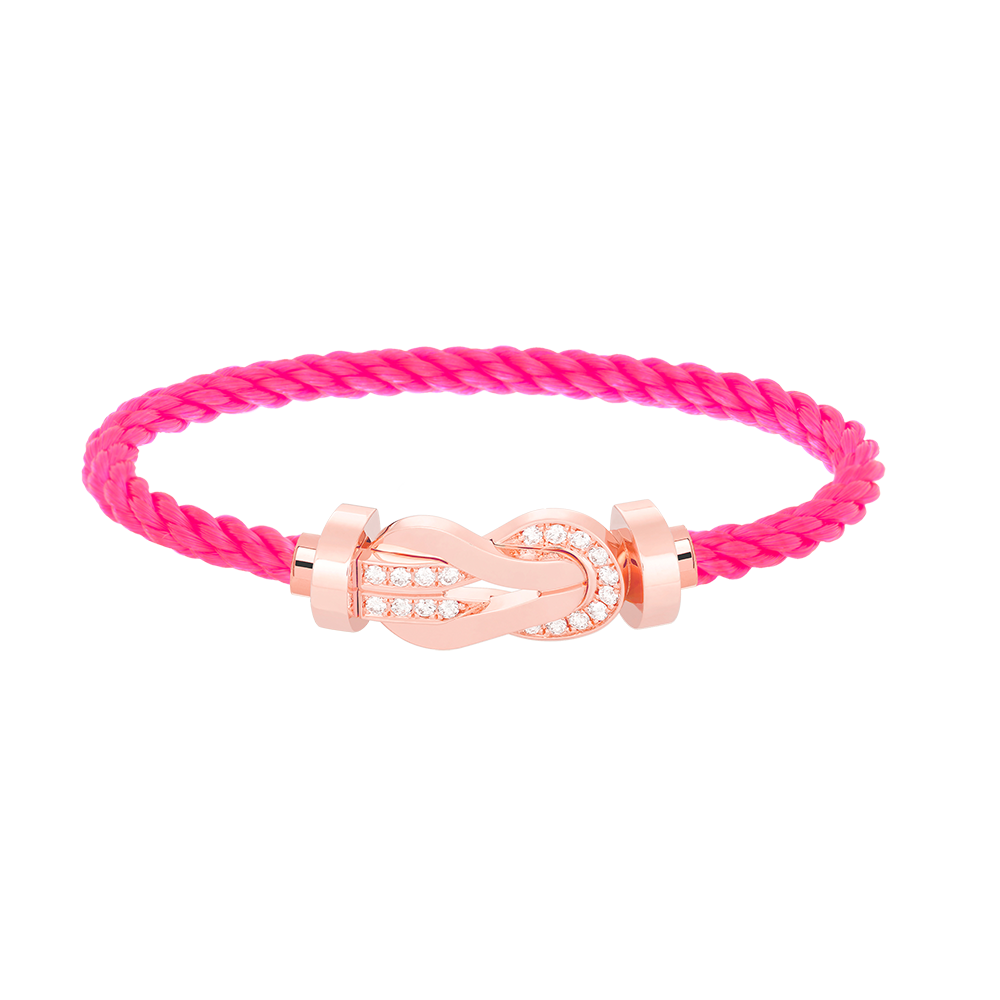 [Riva Jewelry]ラージ8の字バックルハーフダイヤブレスレット - ローズゴールド