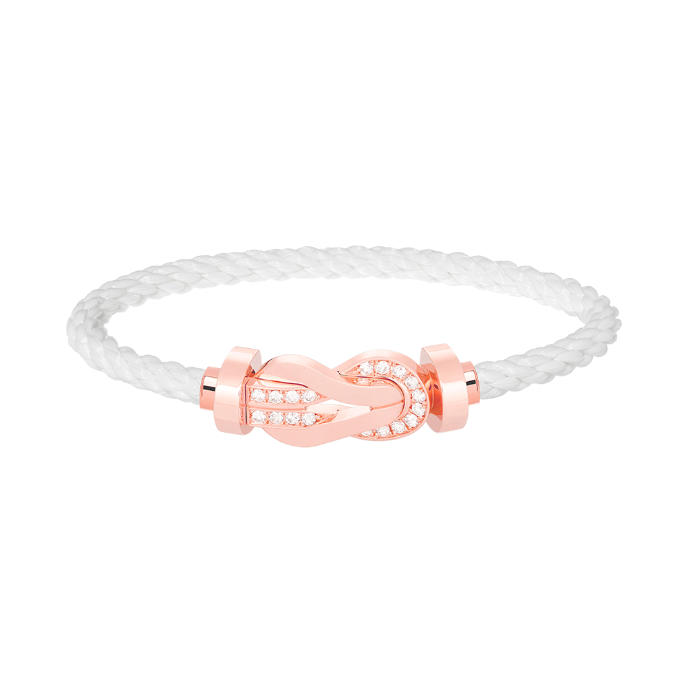 [Riva Jewelry]ラージ8の字バックルハーフダイヤブレスレット - ローズゴールド