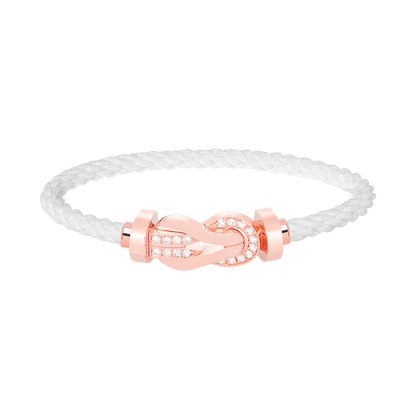 [Riva Jewelry]ラージ8の字バックルハーフダイヤブレスレット - ローズゴールド