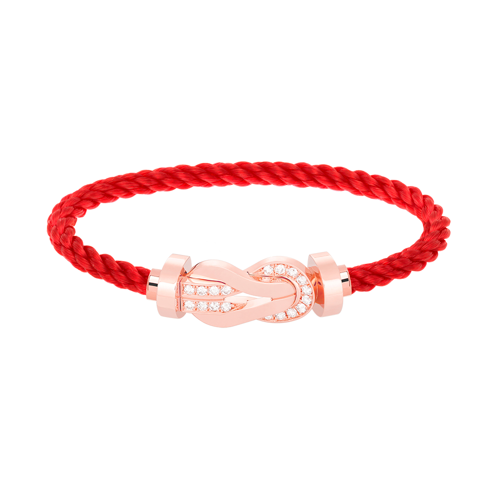 [Riva Jewelry]ラージ8の字バックルハーフダイヤブレスレット - ローズゴールド
