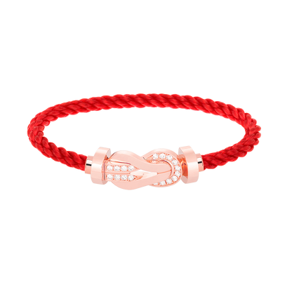 [Riva Jewelry]ラージ8の字バックルハーフダイヤブレスレット - ローズゴールド
