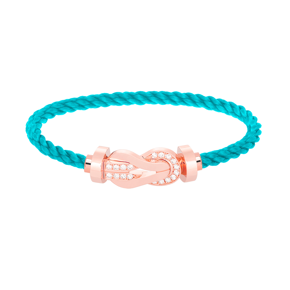 [Riva Jewelry]ラージ8の字バックルハーフダイヤブレスレット - ローズゴールド