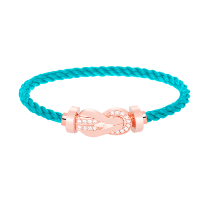 [Riva Jewelry]ラージ8の字バックルハーフダイヤブレスレット - ローズゴールド