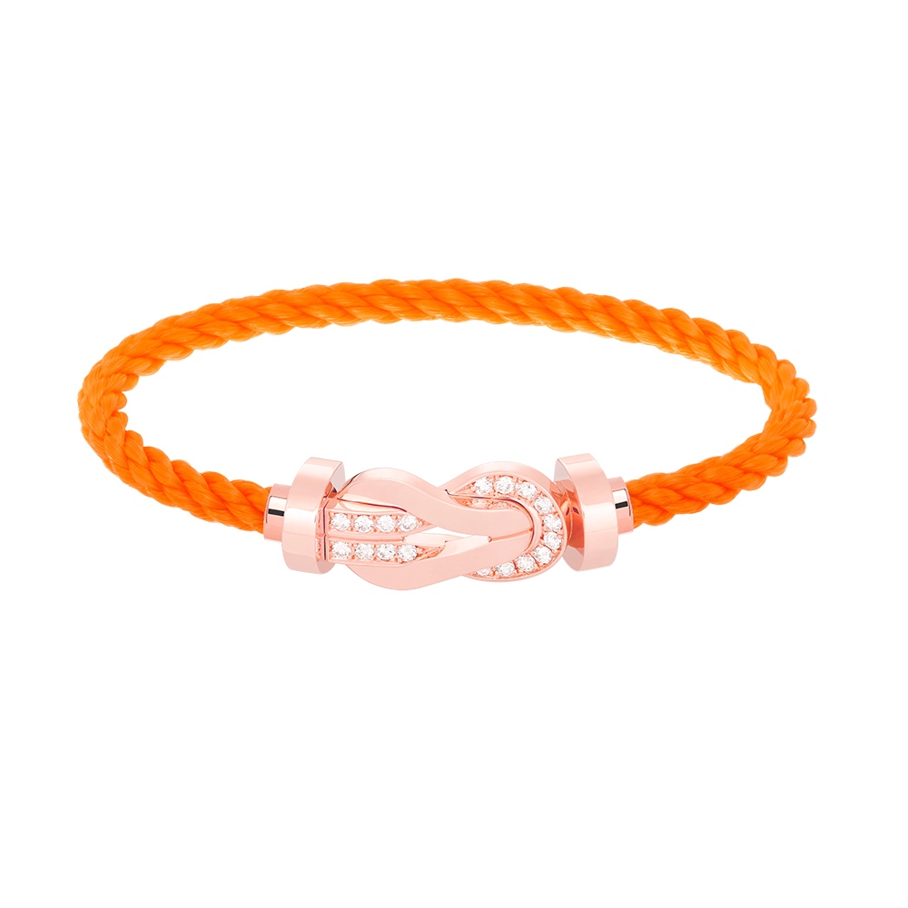 [Riva Jewelry]ラージ8の字バックルハーフダイヤブレスレット - ローズゴールド