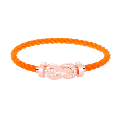 [Riva Jewelry]ラージ8の字バックルハーフダイヤブレスレット - ローズゴールド
