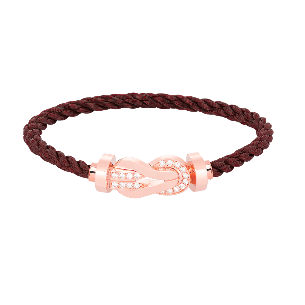 [Riva Jewelry]ラージ8の字バックルハーフダイヤブレスレット - ローズゴールド