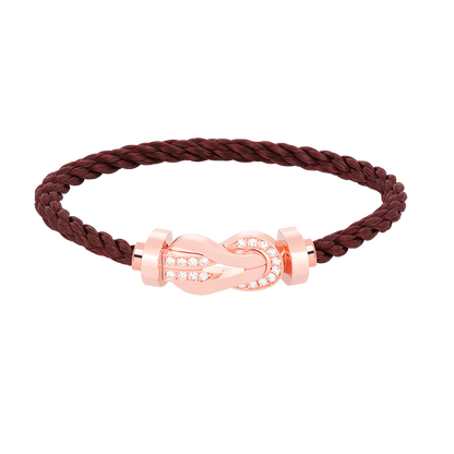 [Riva Jewelry]ラージ8の字バックルハーフダイヤブレスレット - ローズゴールド