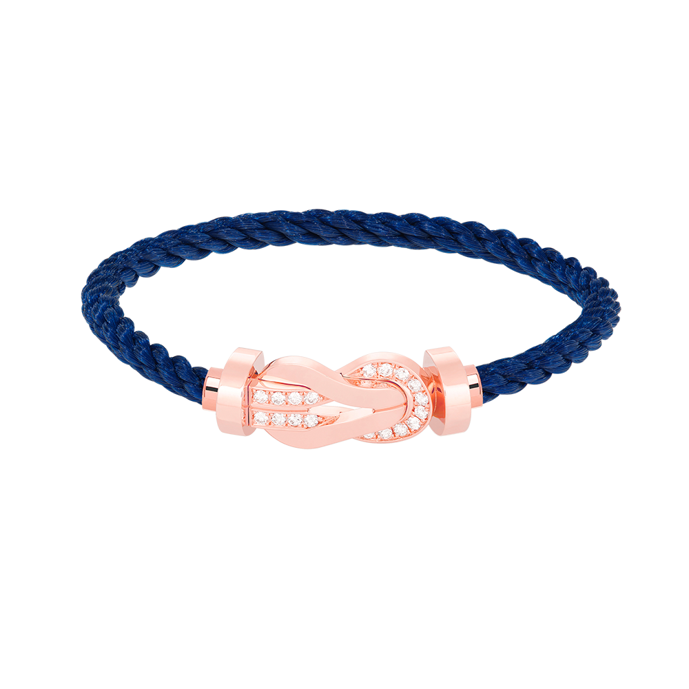 [Riva Jewelry]ラージ8の字バックルハーフダイヤブレスレット - ローズゴールド