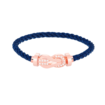 [Riva Jewelry]ラージ8の字バックルハーフダイヤブレスレット - ローズゴールド