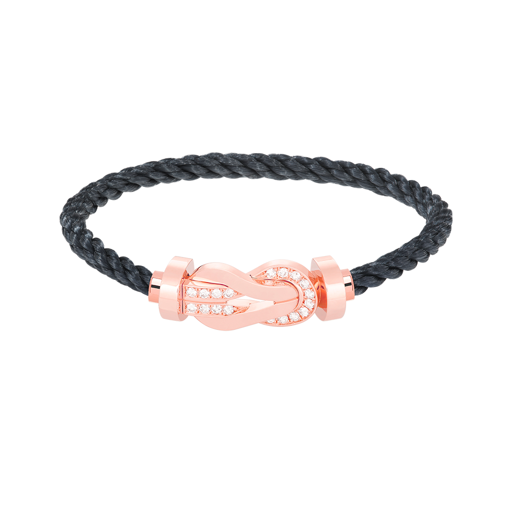 [Riva Jewelry]ラージ8の字バックルハーフダイヤブレスレット - ローズゴールド