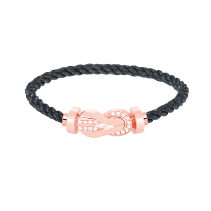 [Riva Jewelry]ラージ8の字バックルハーフダイヤブレスレット - ローズゴールド