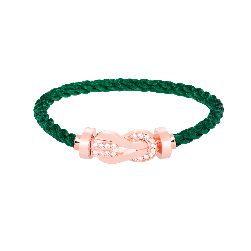 [Riva Jewelry]ラージ8の字バックルハーフダイヤブレスレット - ローズゴールド