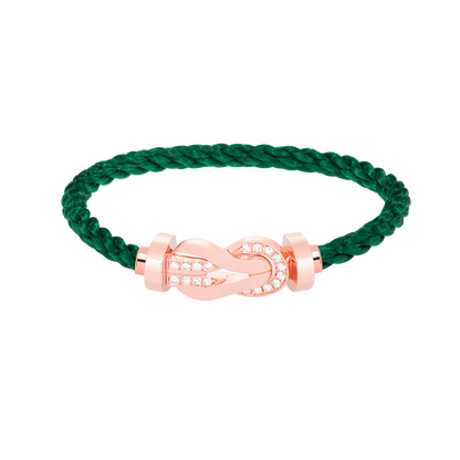 [Riva Jewelry]ラージ8の字バックルハーフダイヤブレスレット - ローズゴールド