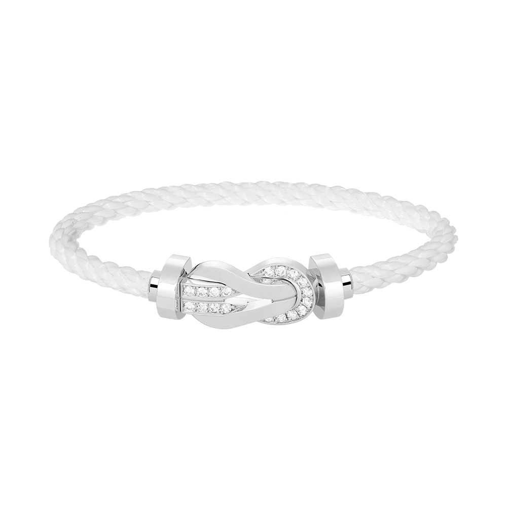 [Riva Jewelry ]CHANCE LARGE 8 FIGURE BUCKLE HALF DIAMOND BRACELET SILVER