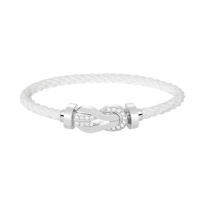 [Riva Jewelry ]CHANCE LARGE 8 FIGURE BUCKLE HALF DIAMOND BRACELET SILVER
