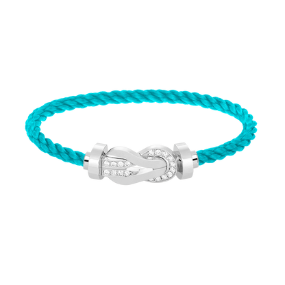 [Riva Jewelry]LARGE 8-FIGURE BUCKLE HALF DIAMOND BRACELET - WHITE GOLD