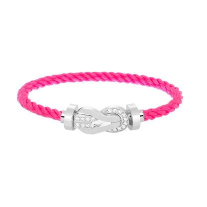 [Riva Jewelry ]CHANCE LARGE 8 FIGURE BUCKLE HALF DIAMOND BRACELET SILVER
