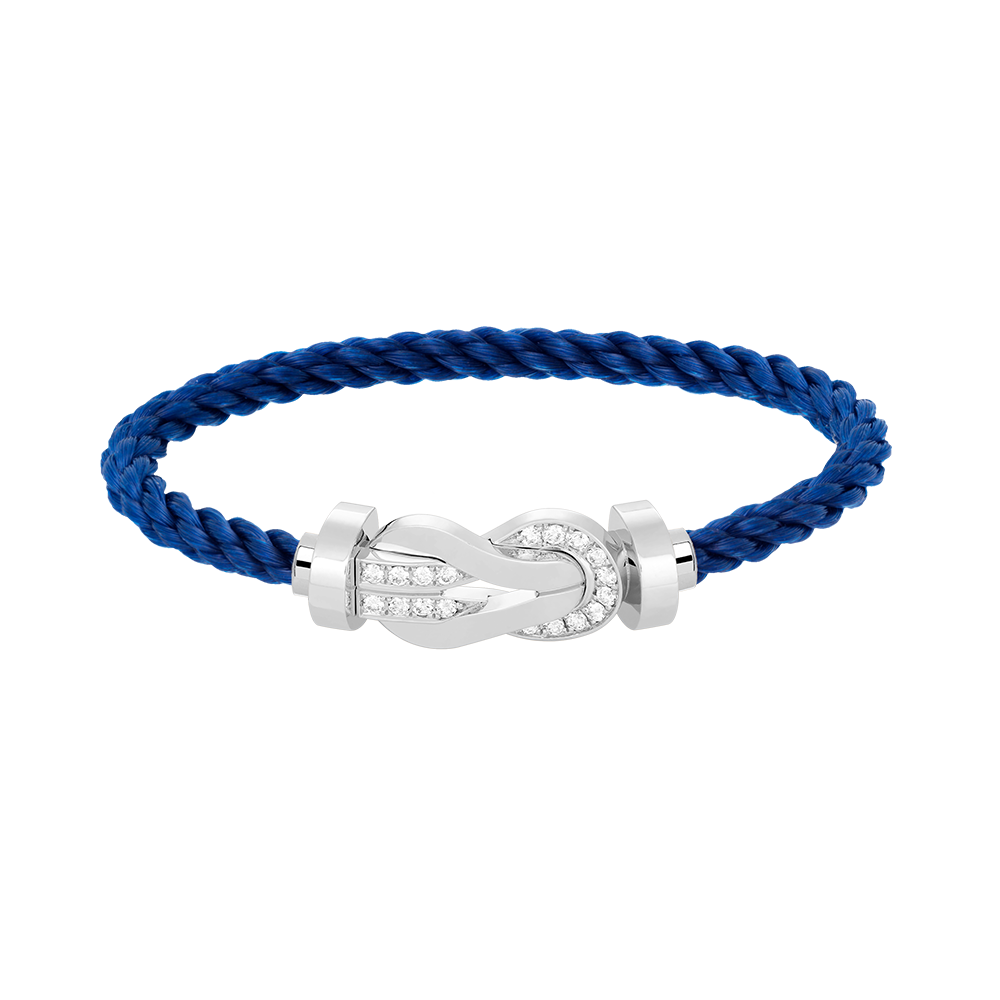[Riva Jewelry ]CHANCE LARGE 8 FIGURE BUCKLE HALF DIAMOND BRACELET SILVER