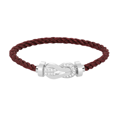 [Riva Jewelry]LARGE 8-FIGURE BUCKLE HALF DIAMOND BRACELET - WHITE GOLD