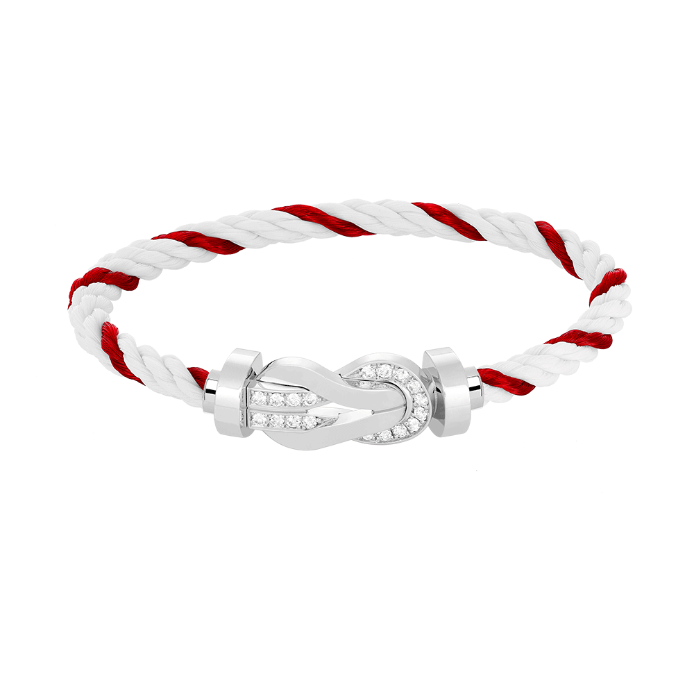 [Riva Jewelry ]CHANCE LARGE 8 FIGURE BUCKLE HALF DIAMOND BRACELET SILVER