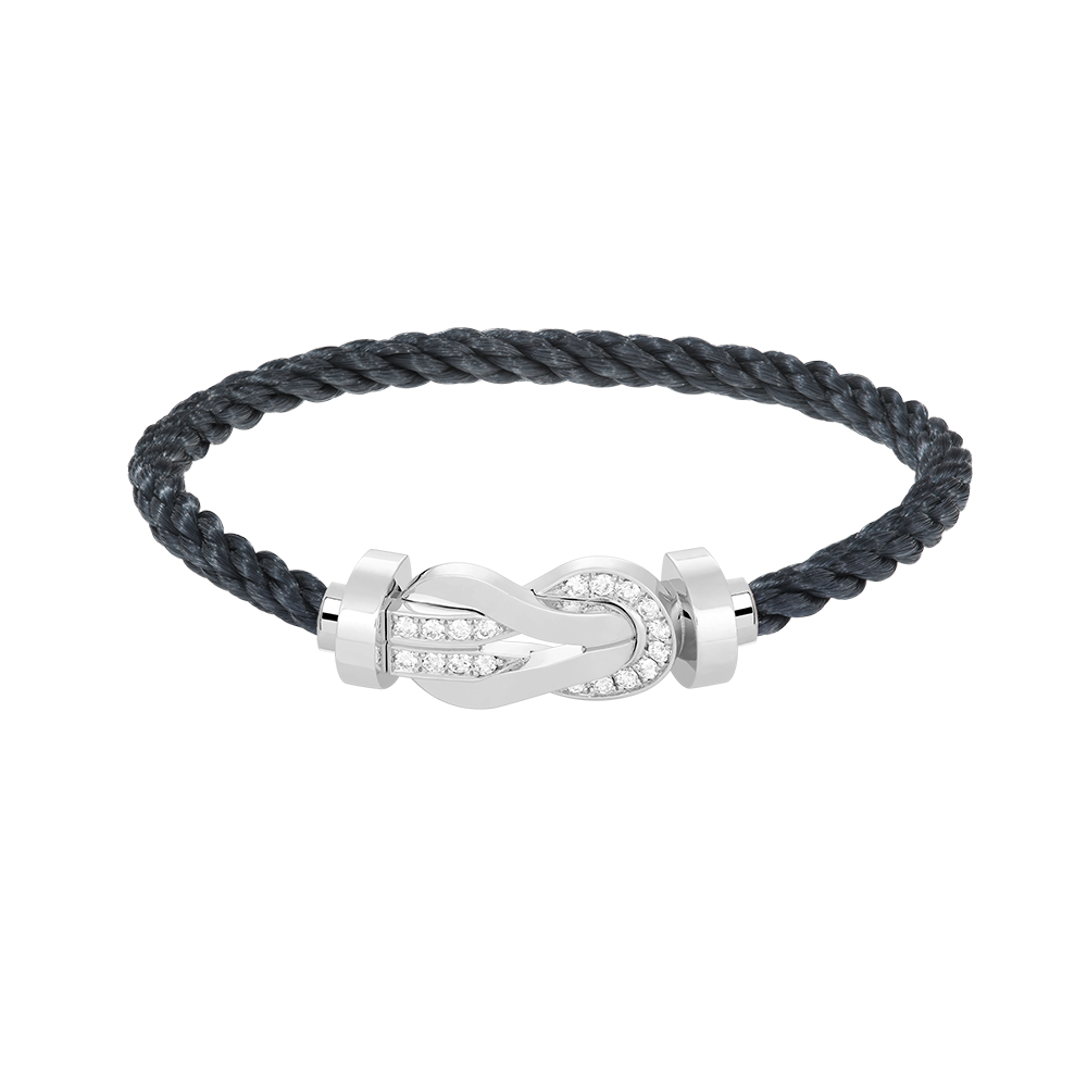 [Riva Jewelry ]CHANCE LARGE 8 FIGURE BUCKLE HALF DIAMOND BRACELET SILVER