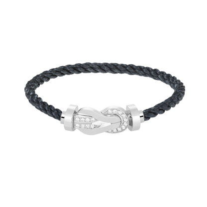 [Riva Jewelry ]CHANCE LARGE 8 FIGURE BUCKLE HALF DIAMOND BRACELET SILVER