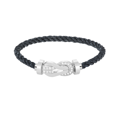 [Riva Jewelry ]CHANCE LARGE 8 FIGURE BUCKLE HALF DIAMOND BRACELET SILVER