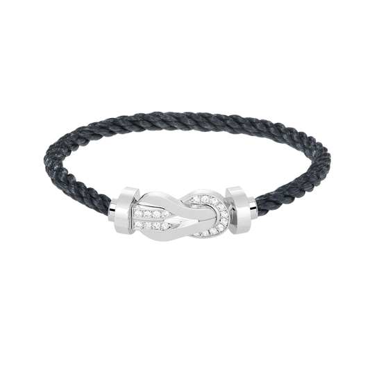 [Riva Jewelry] GROSSE ACHT-FIGUREN-SCHNALLE HALBDELUXES ARMBAND - WEISSGOLD