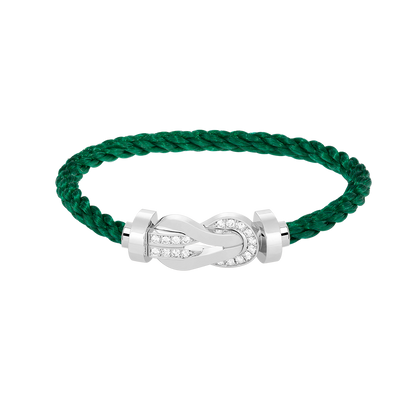 [Riva Jewelry ]CHANCE LARGE 8 FIGURE BUCKLE HALF DIAMOND BRACELET SILVER