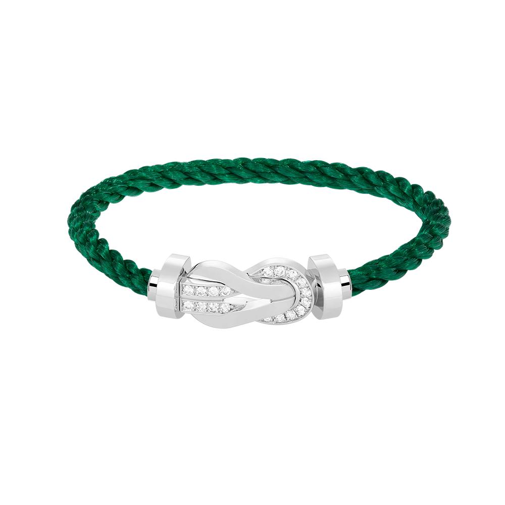 [Riva Jewelry]LARGE 8-FIGURE BUCKLE HALF DIAMOND BRACELET - WHITE GOLD