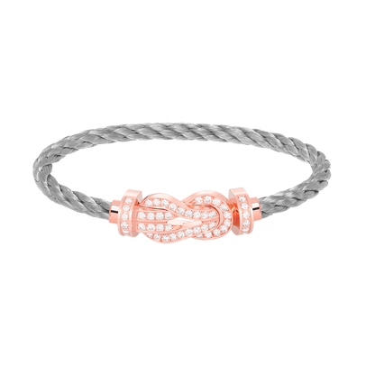 [Riva Jewelry]LARGE 8-FIGURE BUCKLE FULL DIAMOND BRACELET - ROSE GOLD
