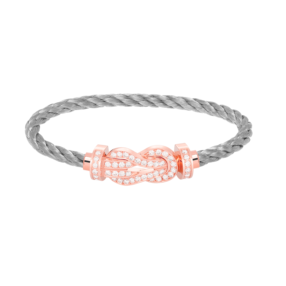 [Riva Jewelry ]CHANCE LARGE 8 FIGURE BUCKLE FULL DIAMOND BRACELET ROSE GOLD