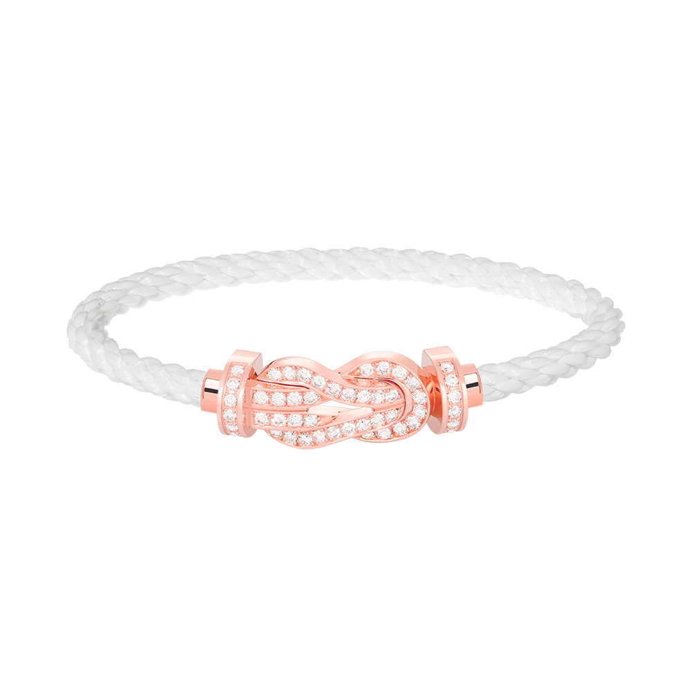 [Riva Jewelry ]CHANCE LARGE 8 FIGURE BUCKLE FULL DIAMOND BRACELET ROSE GOLD